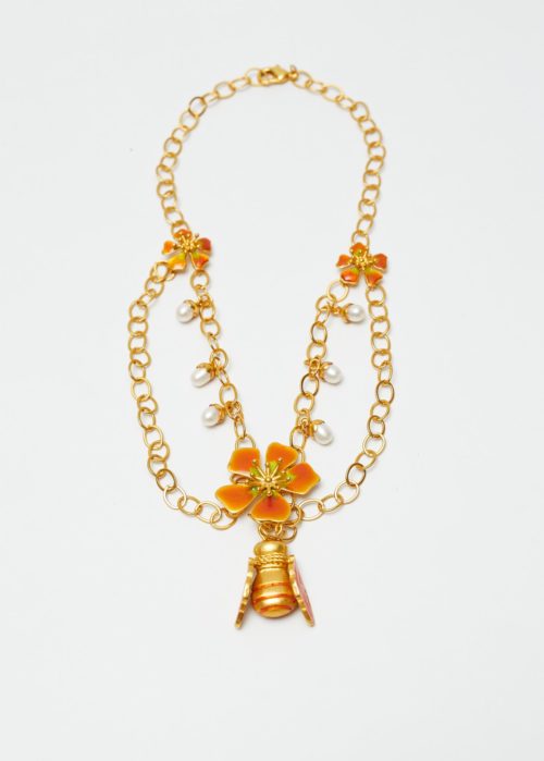 Collar Bee Kind Naranja-3